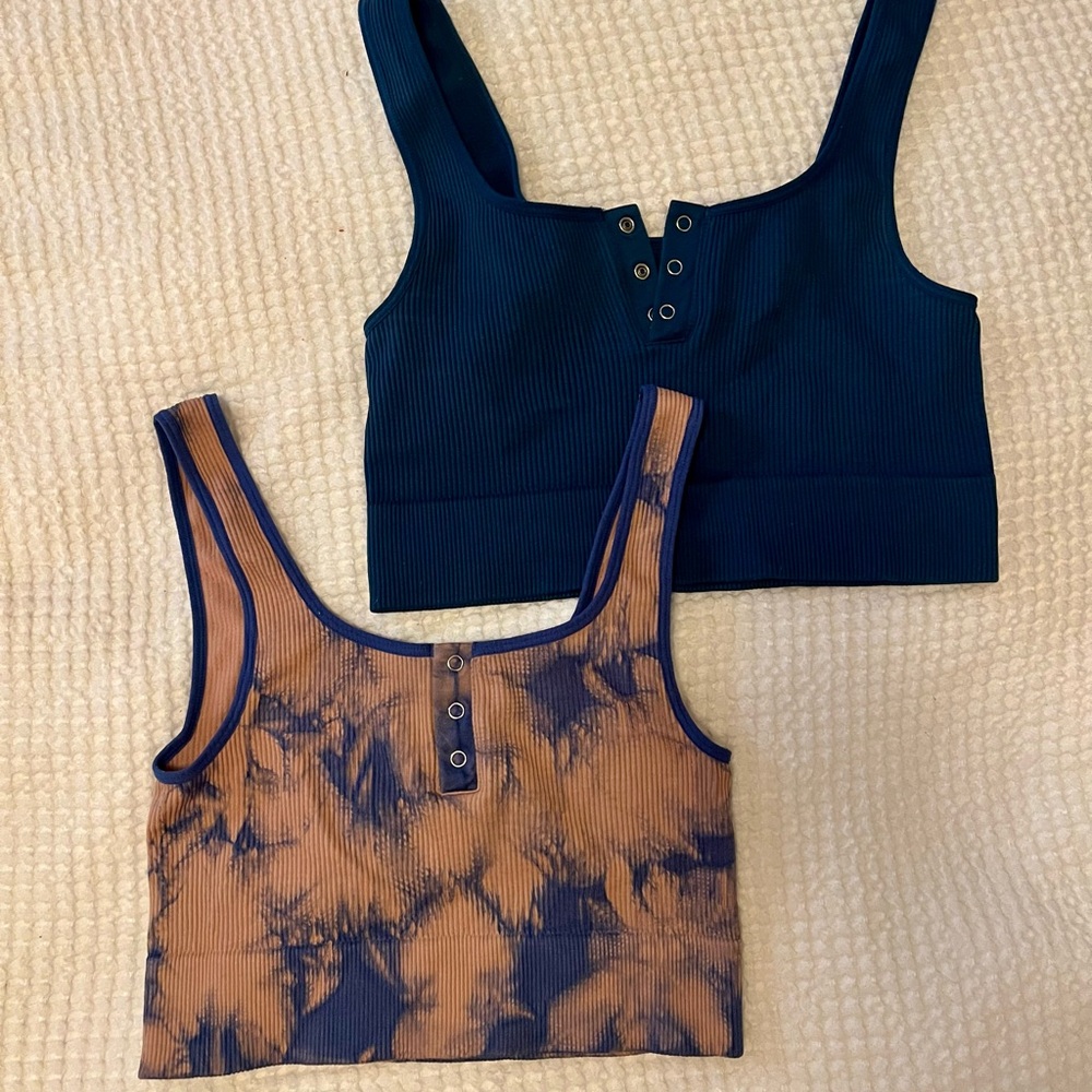 Set of 2 Little Milk Bar Allie Bra 2.0: Teal and Tie-Dye